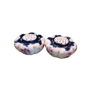 Vintage Japanese Gourd Floral Salt and Pepper Shakers